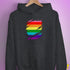 Original Gilbert Baker LGBTQ Gay Pride Flag Ripped Reveal Hoodie - Dark Grey Heather